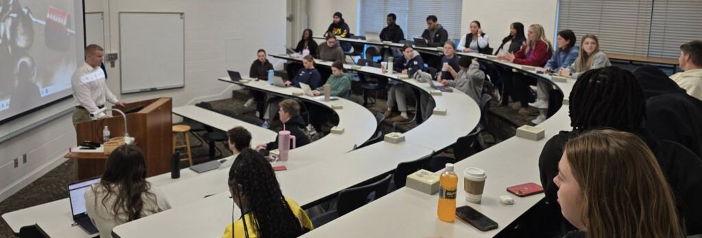 Dr. Logan Daughtry, CSP Kinesiology EdD graduate, teaching at Catawba College.